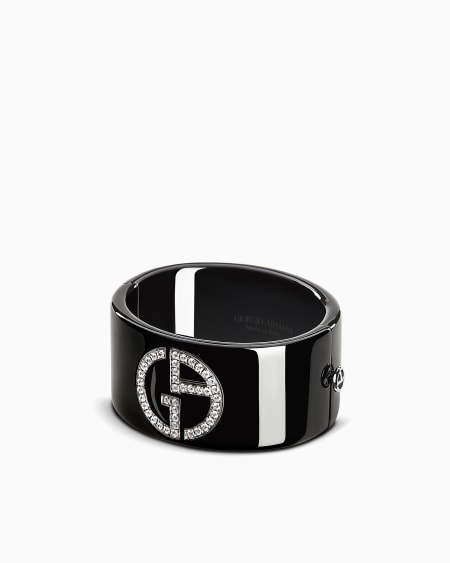 a|x armani exchange Burnished-gold diamond Borgonuovo bracelet