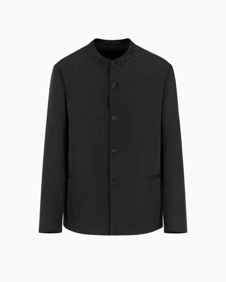 a|x armani exchange Canneté washed silk single-breasted jacket