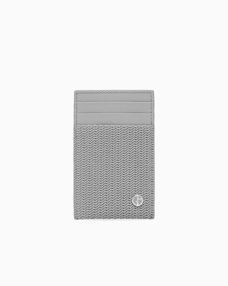 a|x armani exchange Card holder in embossed leather