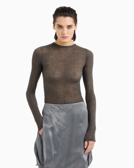 A|x Armani Exchange Cashmere And Mohair Wool Crew-neck Jumper