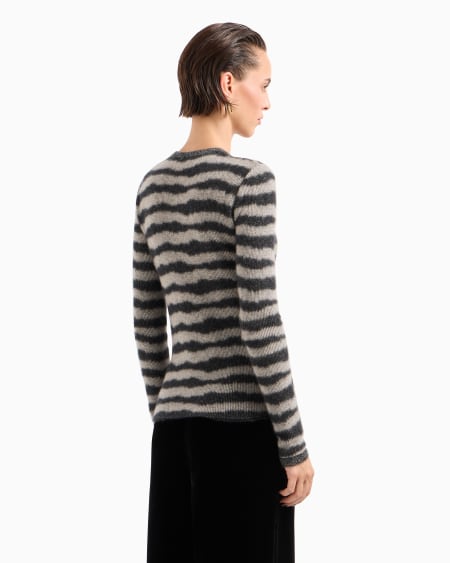 A|x Armani Exchange Cashmere And Silk Jacquard Crew-neck Jumper