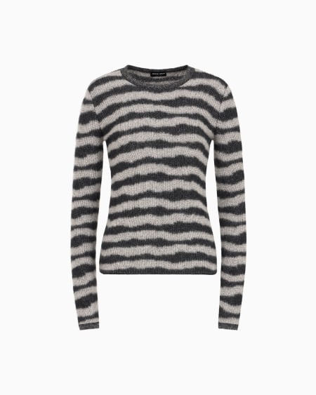a|x armani exchange Cashmere and silk jacquard crew-neck jumper