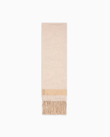 a|x armani exchange Cashmere and silk stole with fringe detail