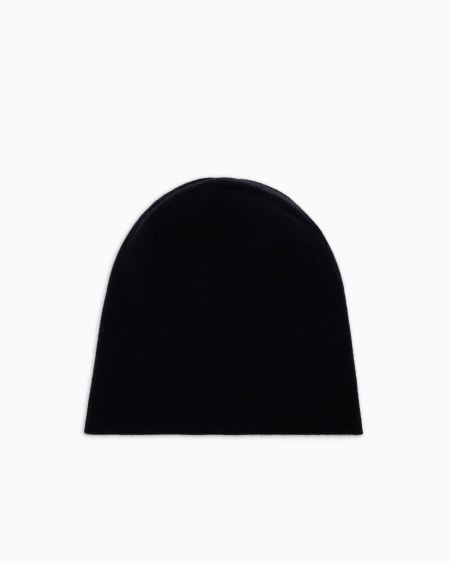 A|x Armani Exchange Cashmere Beanie With GA Logo Intarsia