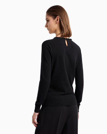 A|x Armani Exchange Cashmere Crew-neck Jumper With Embroidery