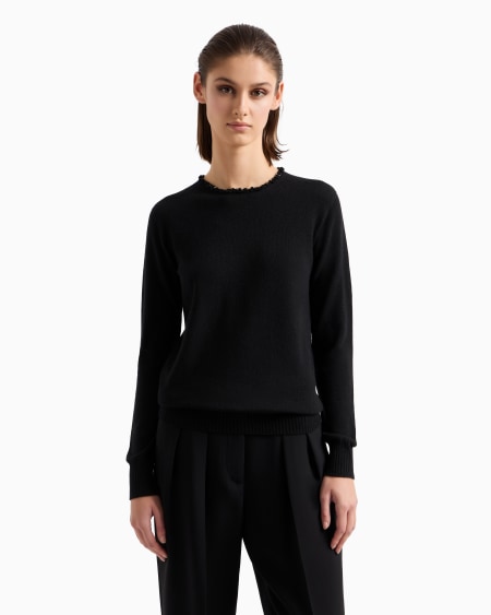 A|x Armani Exchange Cashmere Crew-neck Jumper With Embroidery