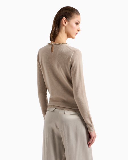 A|x Armani Exchange Cashmere Crew-neck Jumper With Embroidery