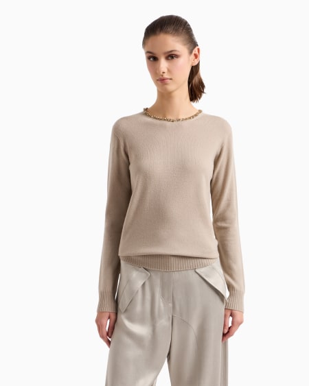 A|x Armani Exchange Cashmere Crew-neck Jumper With Embroidery