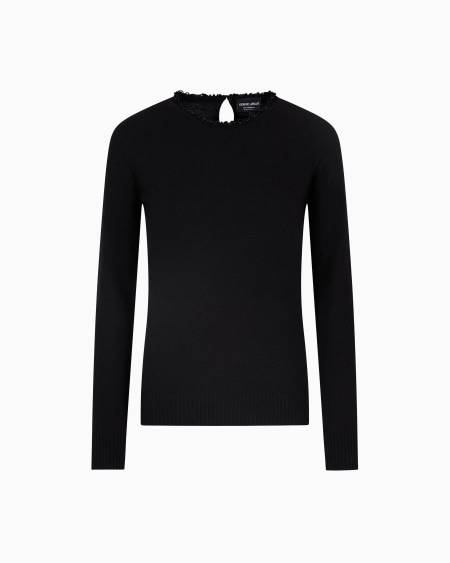 a|x armani exchange Cashmere crew-neck jumper with embroidery