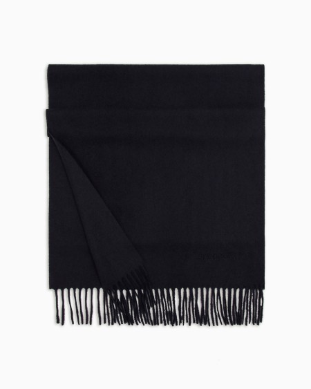 a|x armani exchange Cashmere scarf with embroidered logo