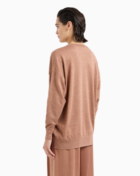 A|x Armani Exchange Cashmere Silk And Hemp V-neck Jumper