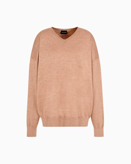 a|x armani exchange Cashmere silk and hemp V-neck jumper