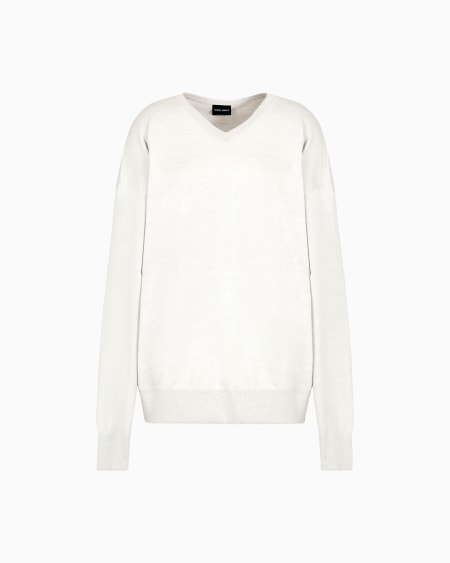 a|x armani exchange Cashmere silk and hemp V-neck jumper