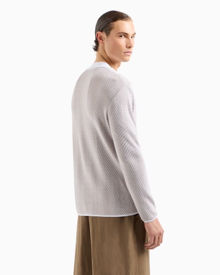 A|x Armani Exchange Cashmere Viscose And Silk Jacquard Jumper