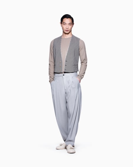 A|x Armani Exchange Chevron Virgin Wool Crew-neck Jumper