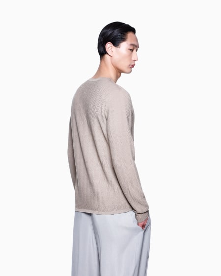 A|x Armani Exchange Chevron Virgin Wool Crew-neck Jumper