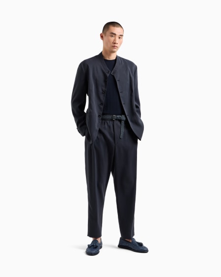 A|x Armani Exchange Chevron Virgin Wool Crew-neck Jumper