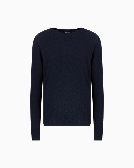 a|x armani exchange Chevron virgin wool crew-neck jumper