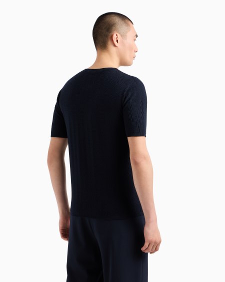 A|x Armani Exchange Chevron Virgin Wool Crew-neck Jumper