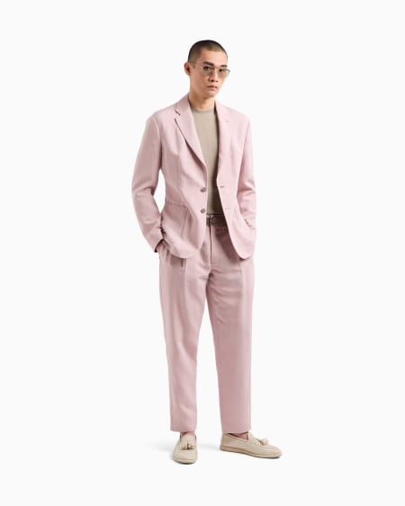 A|x Armani Exchange Chevron Virgin Wool Crew-neck Jumper