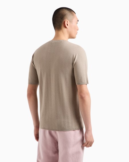 A|x Armani Exchange Chevron Virgin Wool Crew-neck Jumper