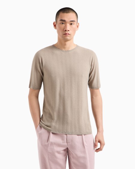 A|x Armani Exchange Chevron Virgin Wool Crew-neck Jumper