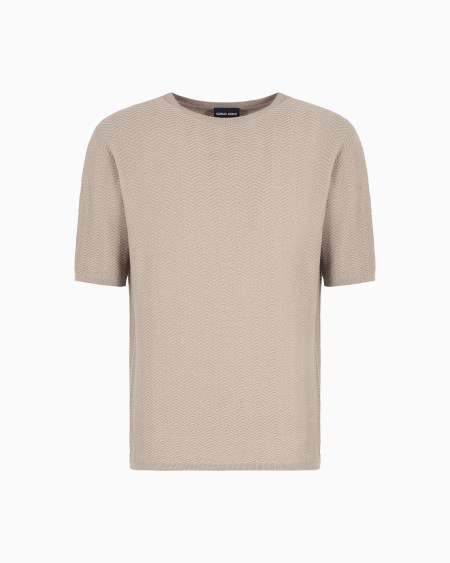 A|x Armani Exchange Chevron Virgin Wool Crew-neck Jumper