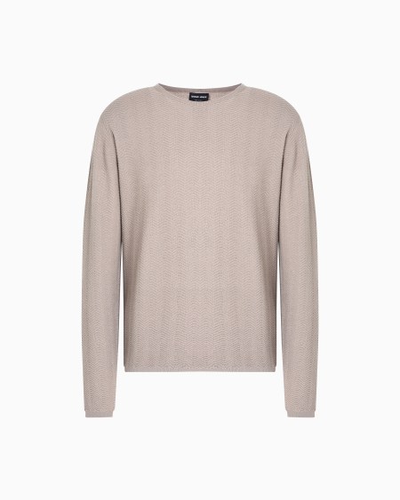 a|x armani exchange Chevron virgin wool crew-neck jumper