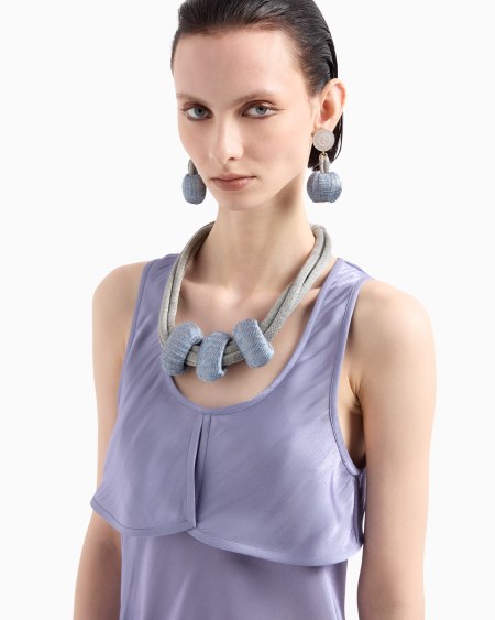 A|x Armani Exchange Choker Necklace In Viscose Tube