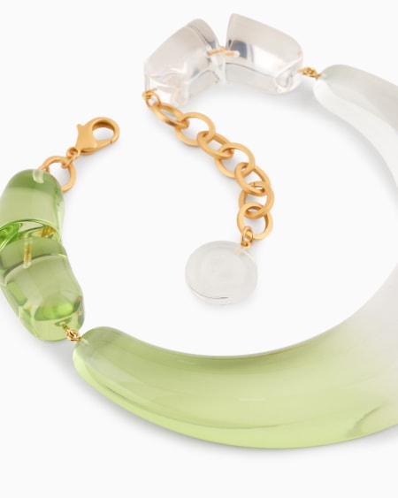 A|x Armani Exchange Clear Shaded Resin Choker Necklace