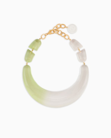 a|x armani exchange Clear shaded resin choker necklace