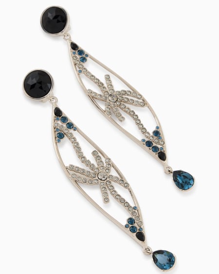 A|x Armani Exchange Clip Earrings With A Brass Pendant And Swarovski Crystals