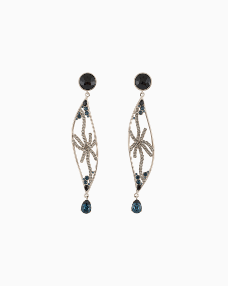 a|x armani exchange Clip earrings with a brass pendant and Swarovski crystals