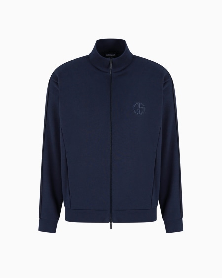 a|x armani exchange Cotton and cashmere zip-up sweatshirt