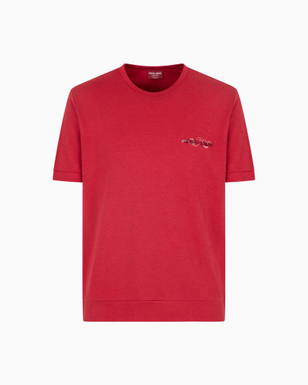 a|x armani exchange Cotton and silk crew-neck T-shirt