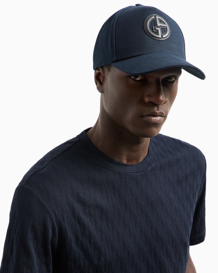 A|x Armani Exchange Cotton Baseball Cap With Leather Logo