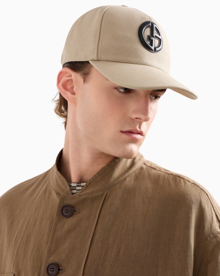 A|x Armani Exchange Cotton Baseball Cap With Leather Logo