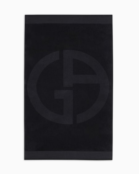 a|x armani exchange Cotton beach towel with jacquard logo