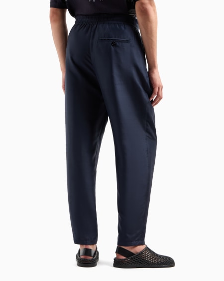 A|x Armani Exchange Cotton-blend Two-pleat Trousers