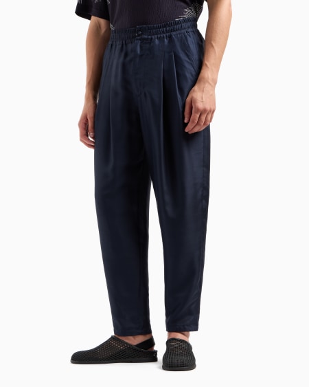 A|x Armani Exchange Cotton-blend Two-pleat Trousers