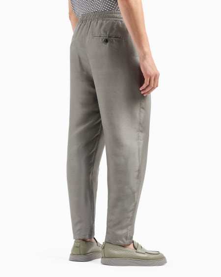 A|x Armani Exchange Cotton-blend Two-pleat Trousers