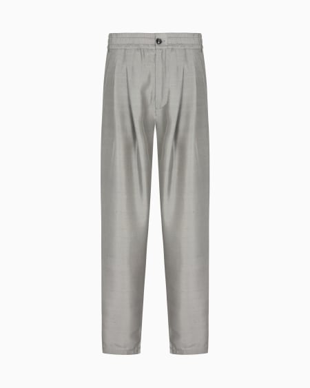 a|x armani exchange Cotton-blend two-pleat trousers