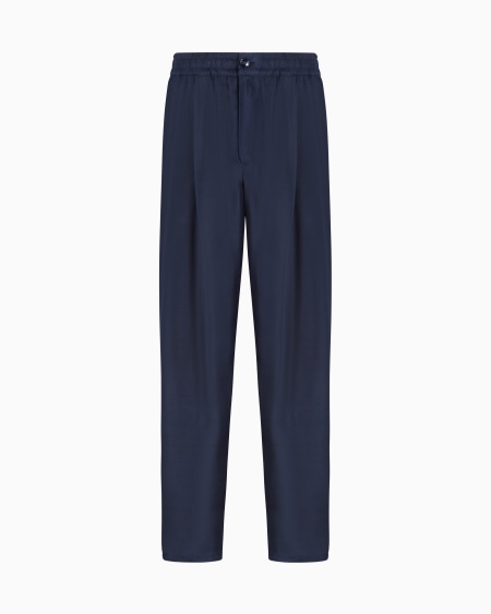 a|x armani exchange Cotton-blend two-pleat trousers