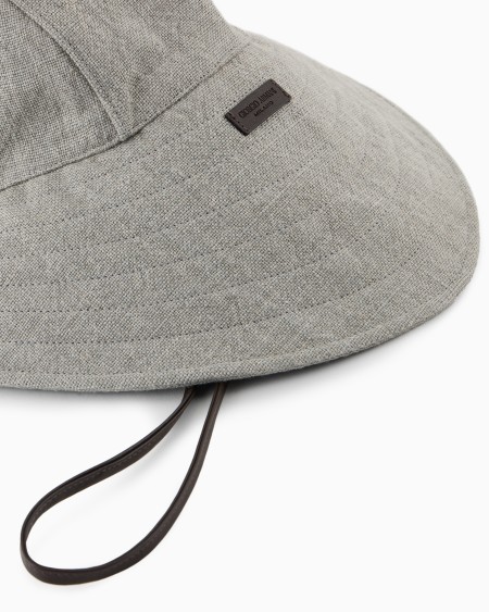 A|x Armani Exchange Cotton Hat With Leather Details