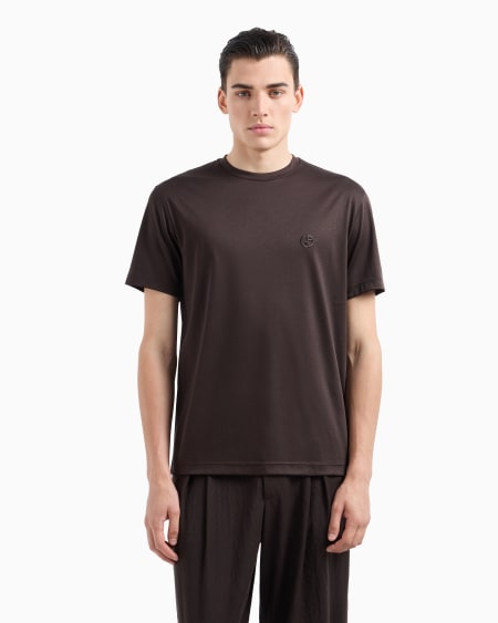 A|x Armani Exchange Cotton-interlock T-shirt With Embroidered Logo