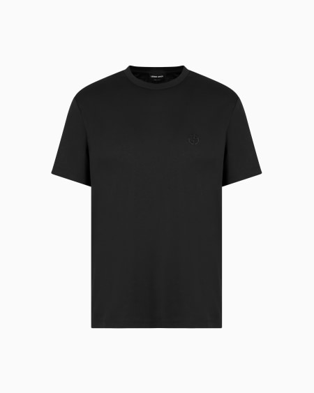 a|x armani exchange Cotton-interlock T-shirt with embroidered logo