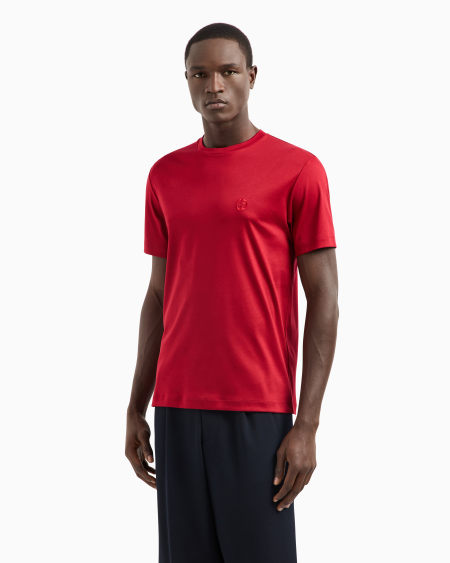 A|x Armani Exchange Cotton-interlock T-shirt With Embroidered Logo