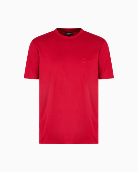 a|x armani exchange Cotton-interlock T-shirt with embroidered logo