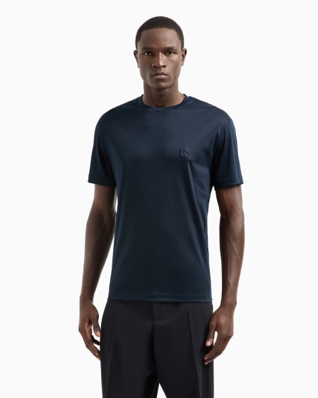 A|x Armani Exchange Cotton-interlock T-shirt With Embroidered Logo