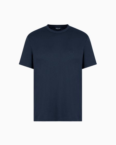 a|x armani exchange Cotton-interlock T-shirt with embroidered logo